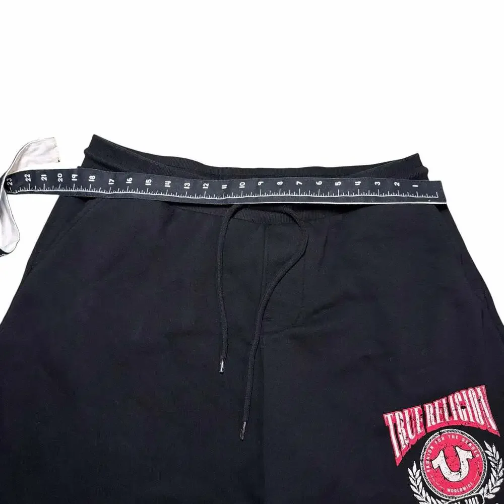 True Religion College Horseshoe Sweat Shorts Black 2XL